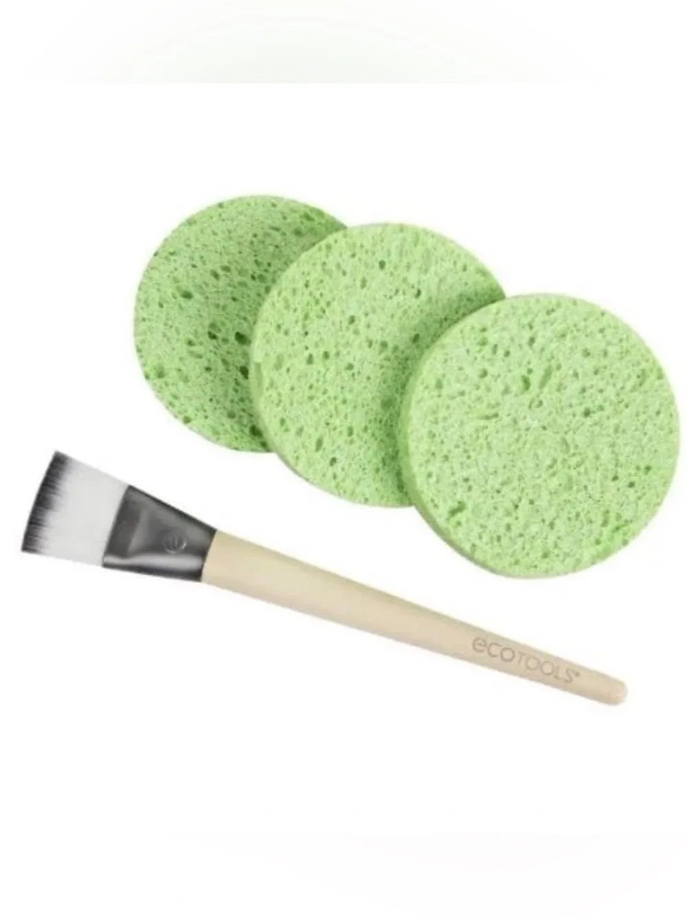 eco tools Light Green Facial Sponge Pads with Applicator  Mask Brush